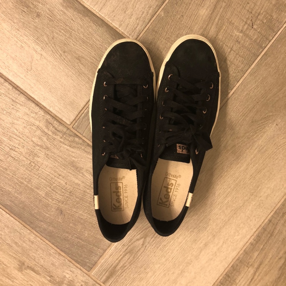 Black platform Keds